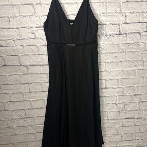 COS V-Neck Midi Slip Dress in BLACK Size 12